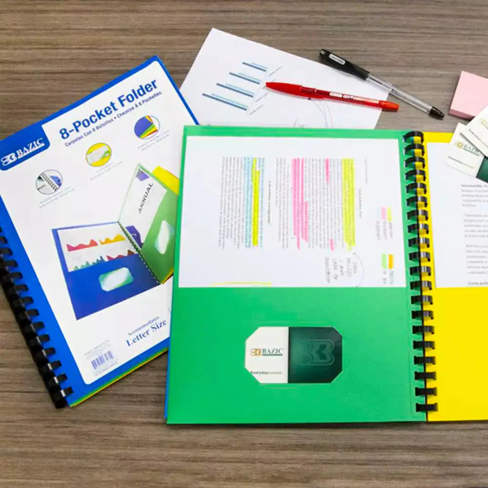 Clear View 8-Pocket Organizer Folder