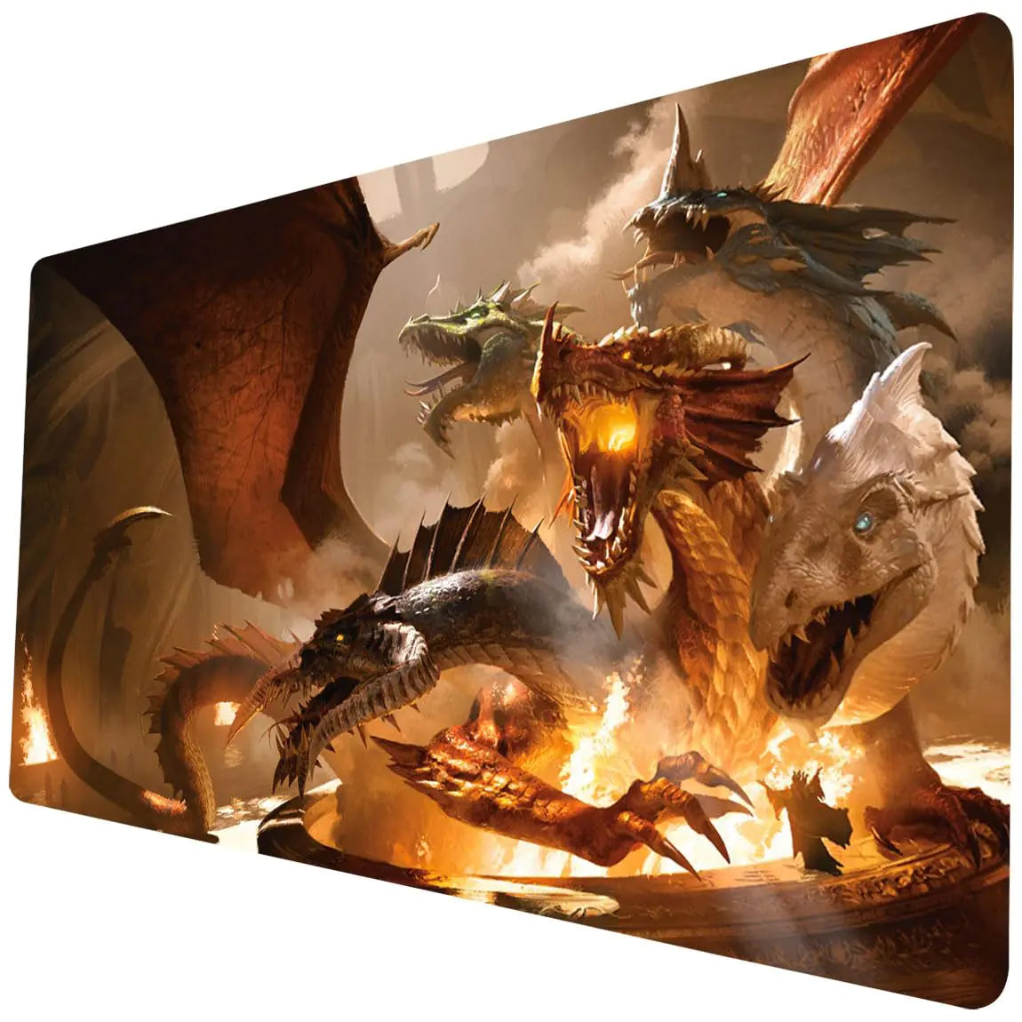 Dragon TCG Playmat 24 x 14 inches Game Mat for MTG DTCG CCG RPG Trading Card Inked Game Playmats Smooth Surface Battle Game Rubber Collection