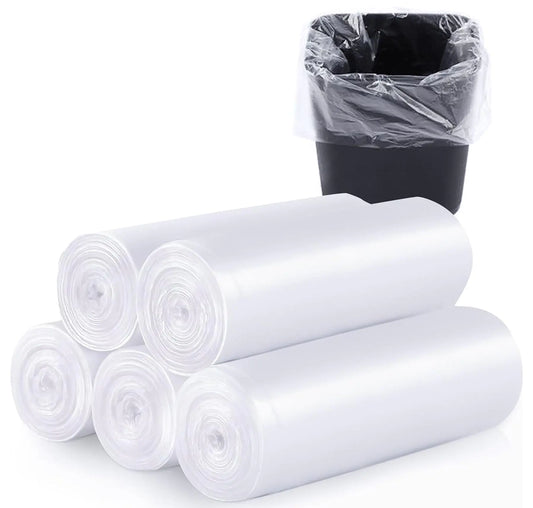 500 Count Small Trash Bags 4 Gallon Small Clear Garbage Bags Strong Leakage-FreeUnscented Thick for Bathroom Office Kitchen Waste Basket Small Trash Can (Clear 500Count)