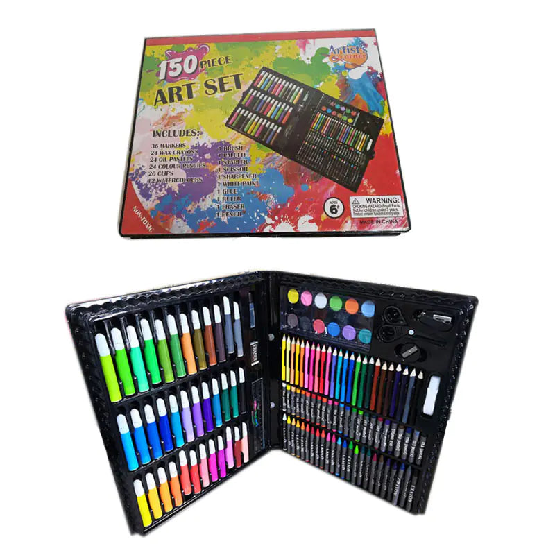 150-Piece Art Set with Colorful Crayons and Markers