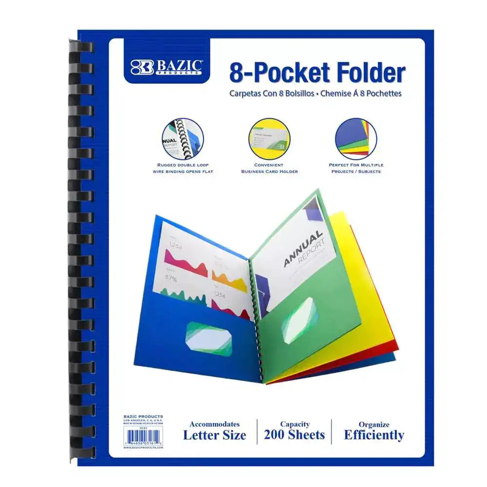 Clear View 8-Pocket Organizer Folder