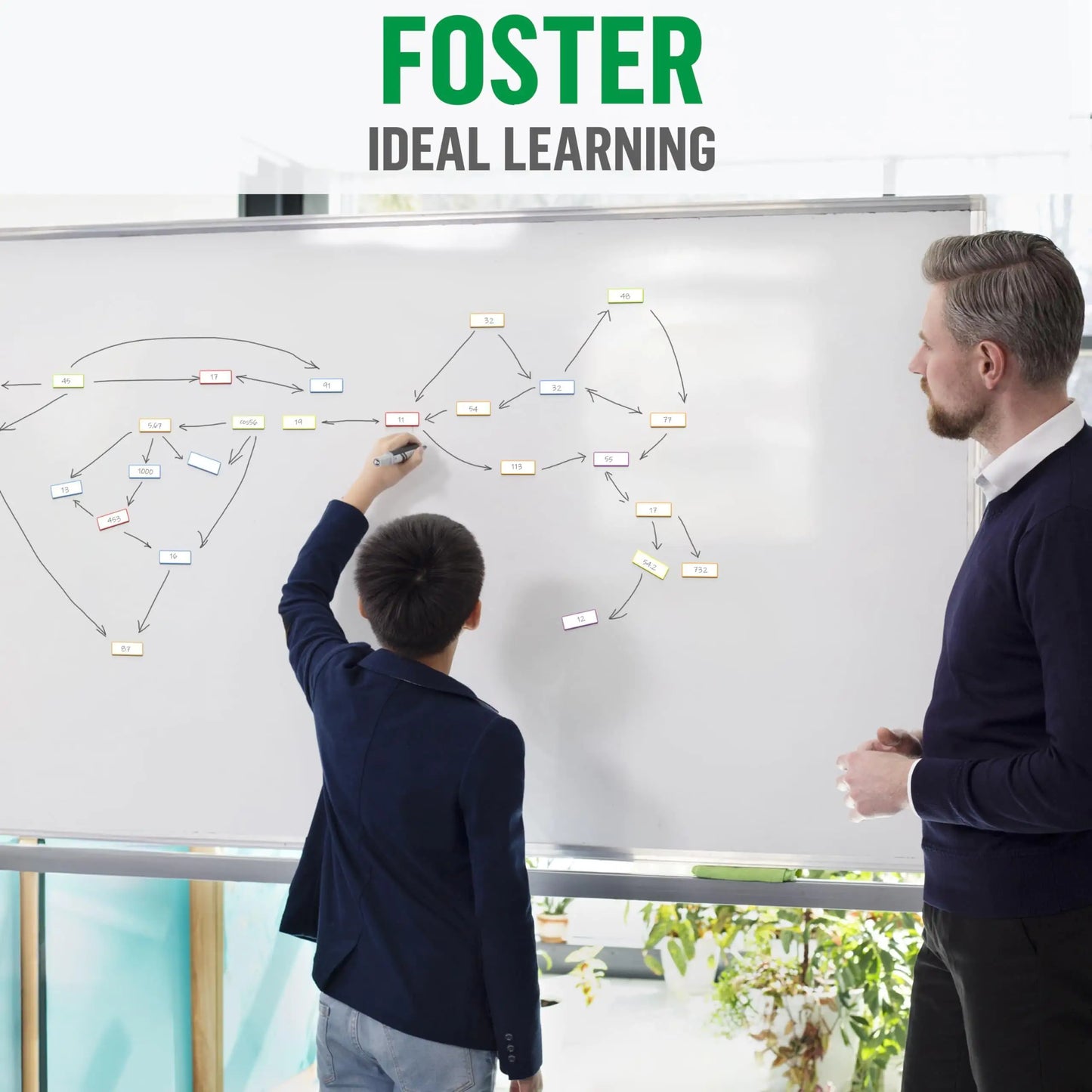 50-Pack Magnetic Dry-Erase Name Tags 3.2x1.2 in
