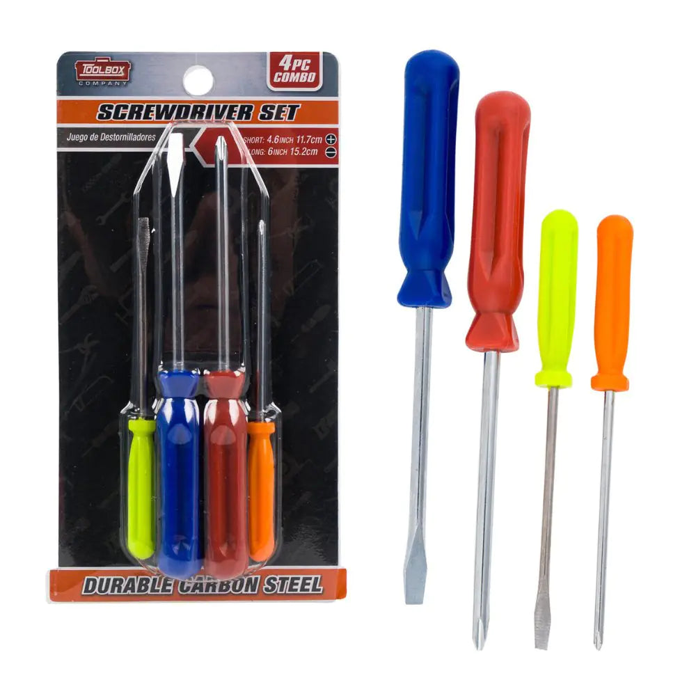 Phillips & Flathead Ergonomic Screwdrivers 4pc