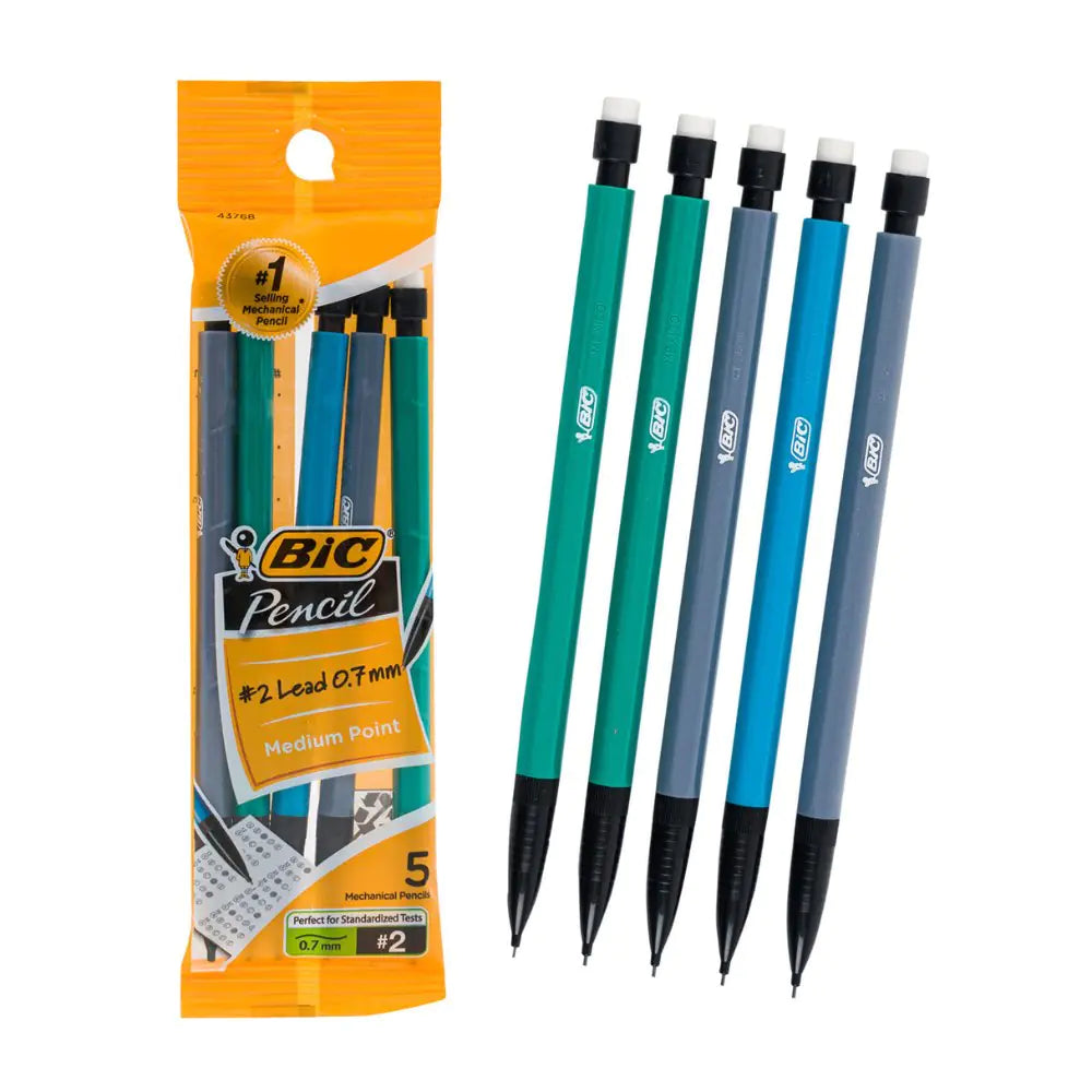 Bic QuickClick 0.7mm #2 Mechanical Pencils - 5 Pack