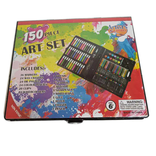 150-Piece Art Set with Colorful Crayons and Markers