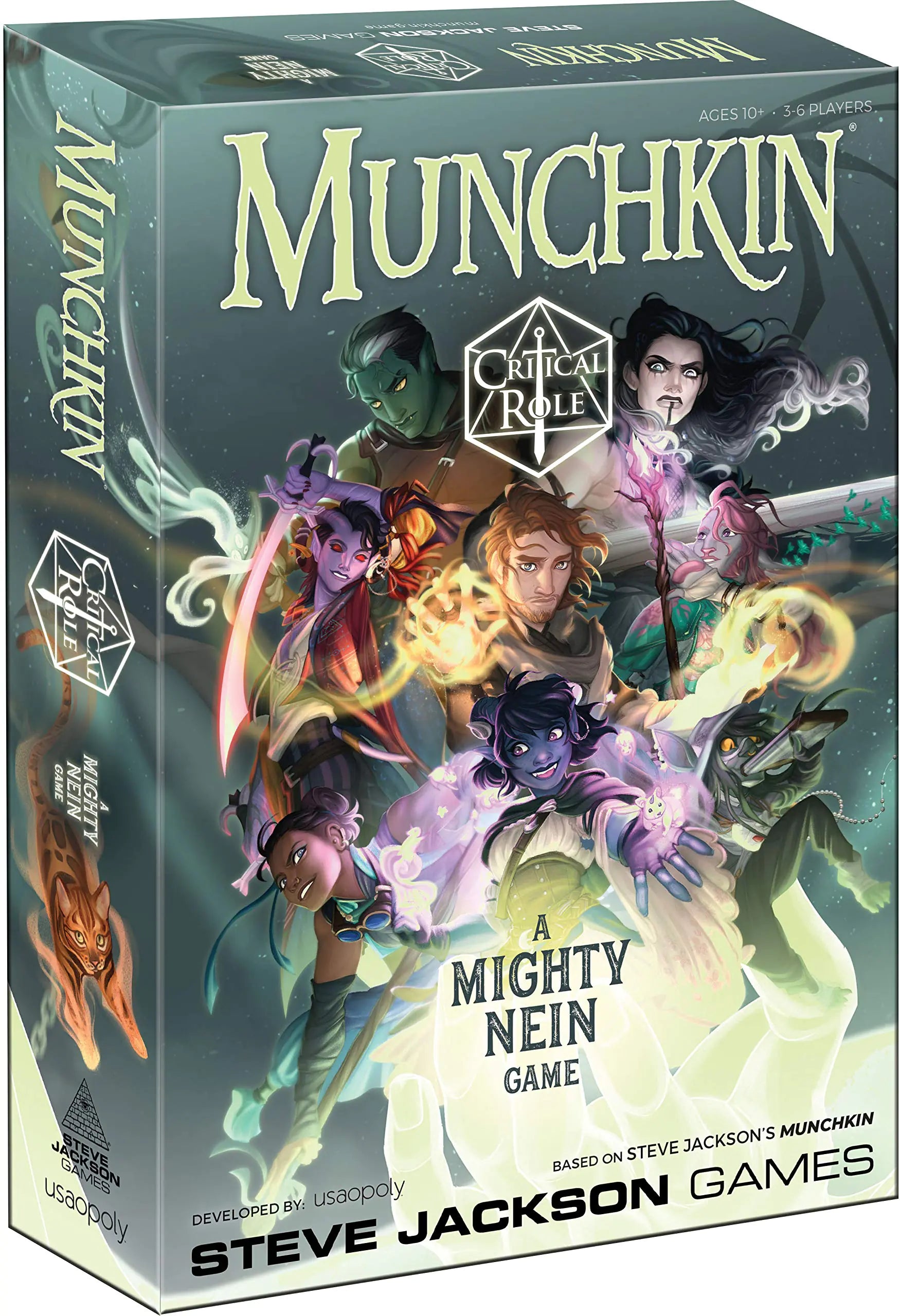 USAOPOLY Munchkin: Critical Role Card Game | Munchkin Game Featuring Critical Role Mighty Nein Campaign | Officially Licensed Critical Role Card Game | Familiar Members Characters & Guests