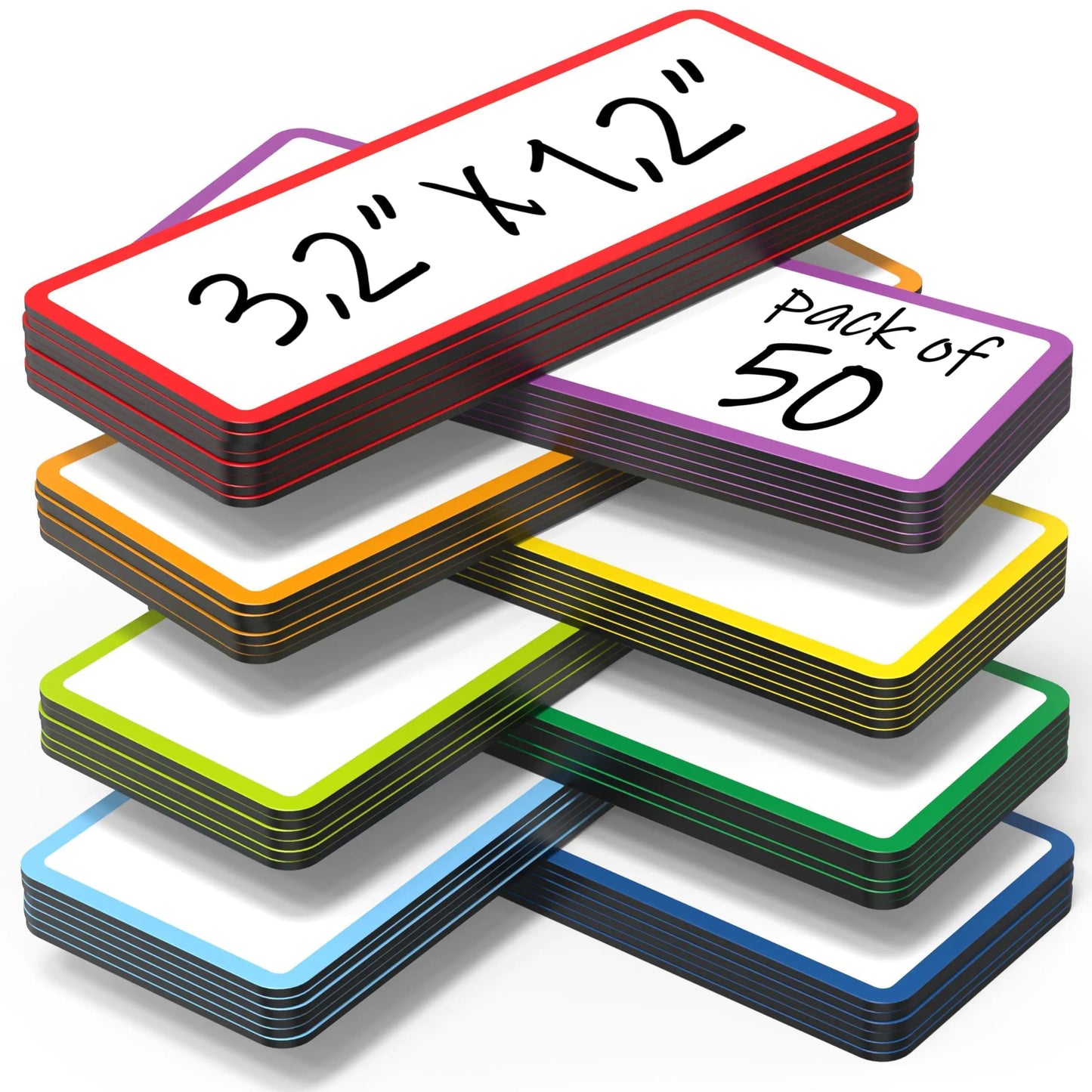 50-Pack Magnetic Dry-Erase Name Tags 3.2x1.2 in