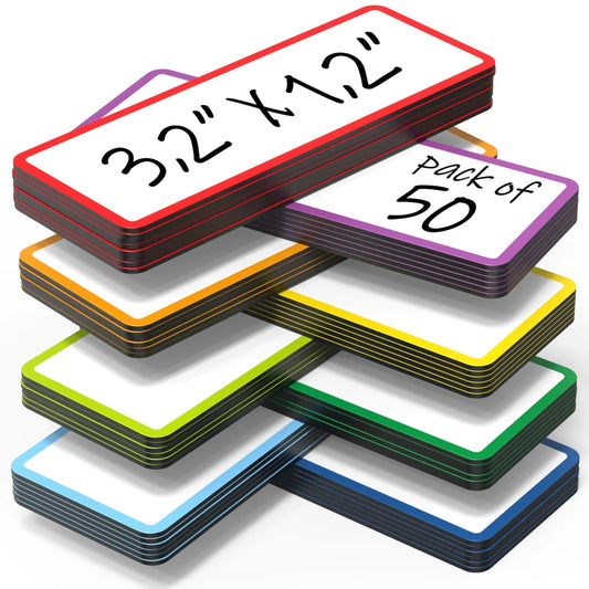 50-Pack Magnetic Dry-Erase Name Tags 3.2x1.2 in